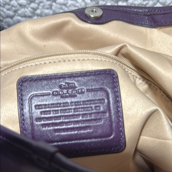 Coach Gold and Purple Shoulder Bag with Signature Monogram - Picture 4 of 4